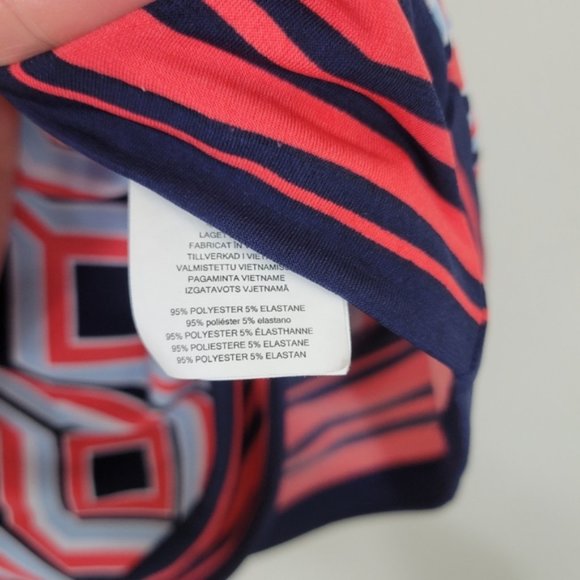 Michael Kors Red Blue Geometric Sleeveless Dress - Picture 4 of 7